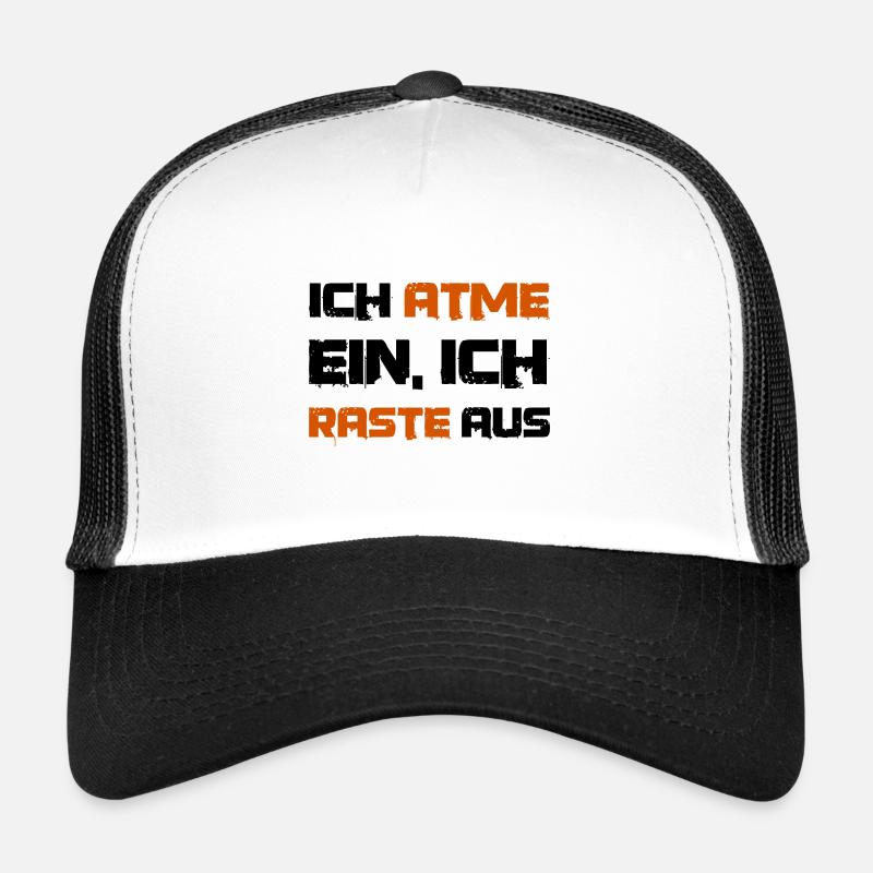 Lustiger Spruch ich atme ein - Trucker Cap - Weiß/Schwarz