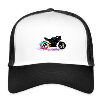 Motorcycle Biker passion moto gp - Trucker Cap - white/black - Front