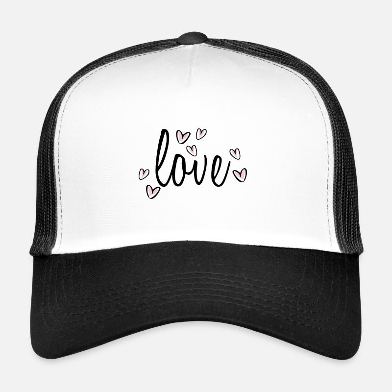 Text love hearts - Trucker Cap - white/black
