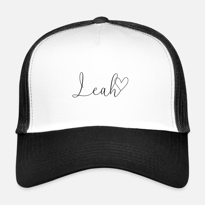 Leah Name First Name Girl - Trucker Cap - white/black