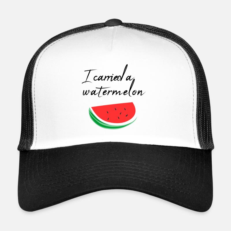 Ich habe eine Wassermelone getragen / Geschenk - Trucker Cap - Weiß/Schwarz
