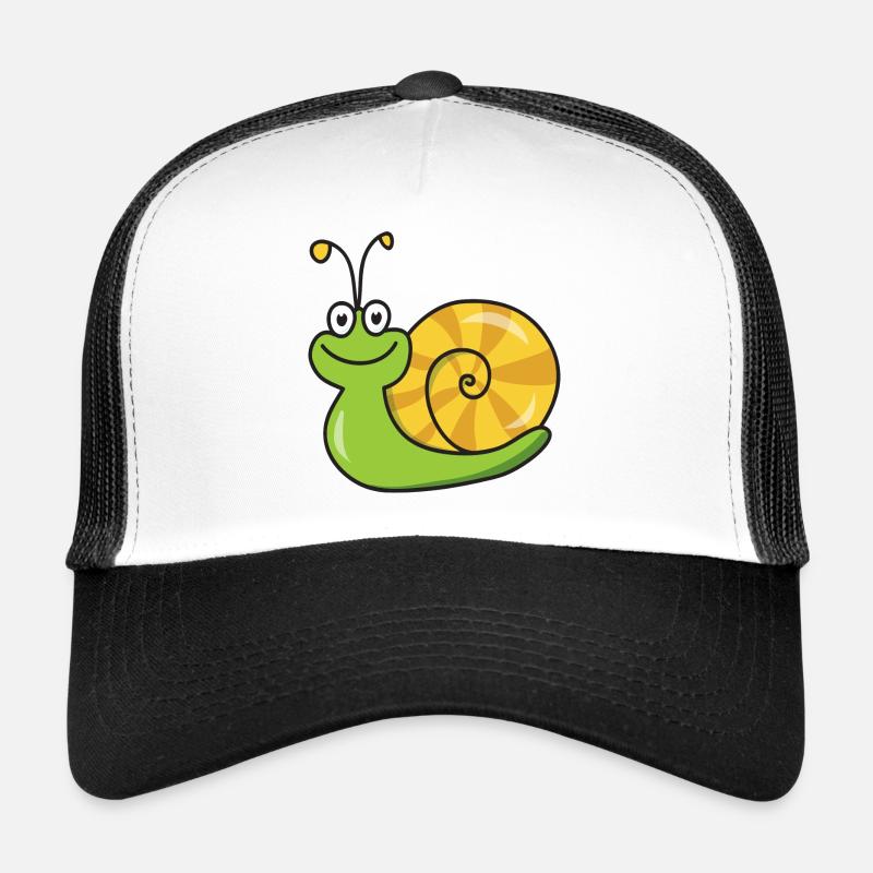 escargot - Casquette trucker  - blanc/noir