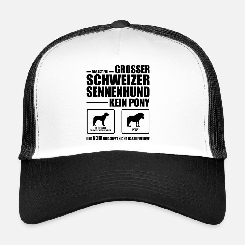 GROSSER SCHWEIZER SENNENHUND kein Pony Wilsigns - Trucker Cap - Weiß/Schwarz