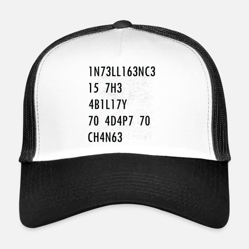 Intelligenz-Zitat von Wissenschaft Intelligenz nerd - Trucker Cap - Weiß/Schwarz
