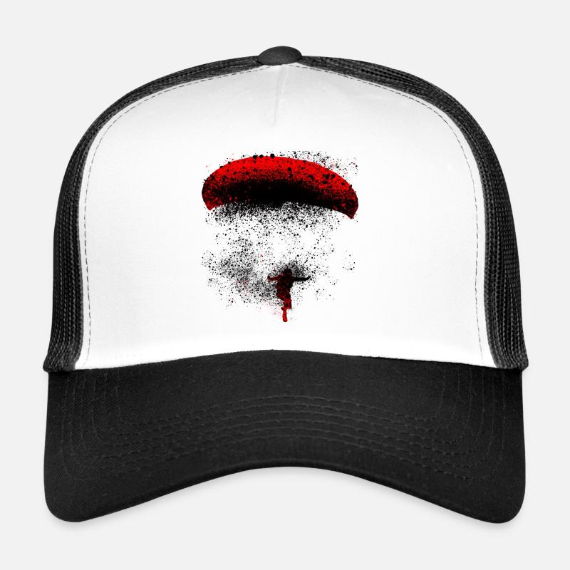 Paraglider Spritzer rot - Trucker Cap - Weiß/Schwarz