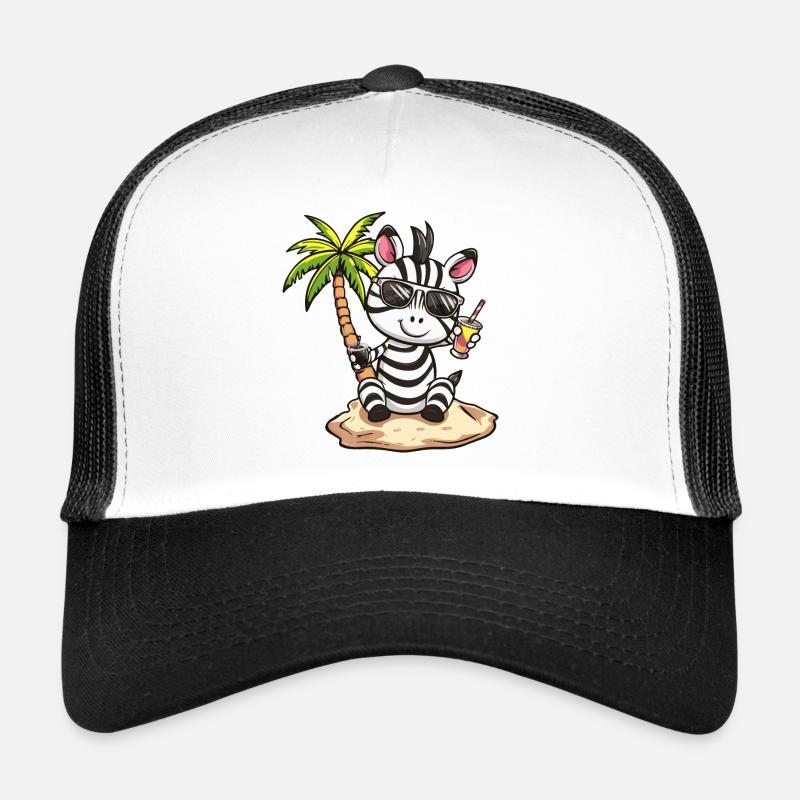Zebra Summer Beach Vacation Trucker Cap