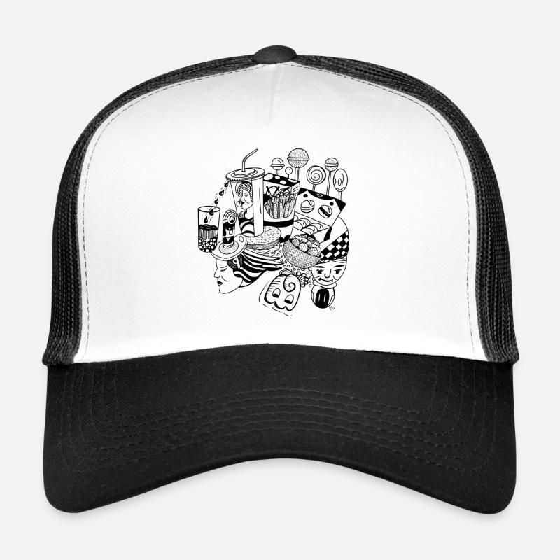 I love Sweets and Fast-food Hidden Object - Trucker Cap - white/black