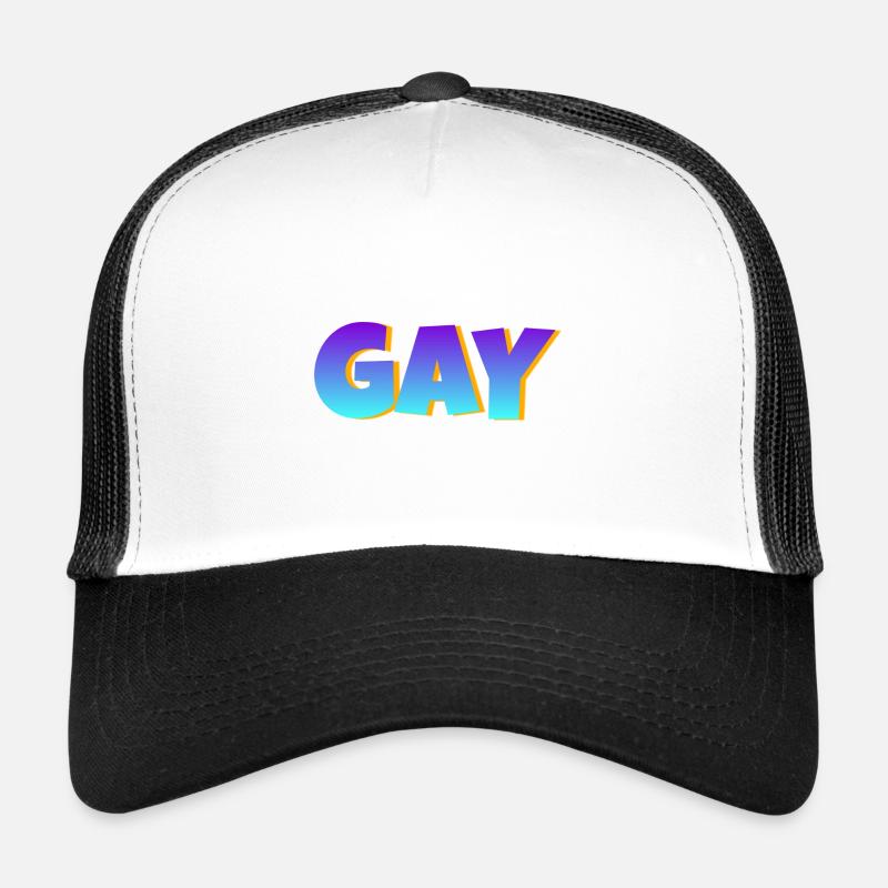 Schwul - Trucker Cap - Weiß/Schwarz