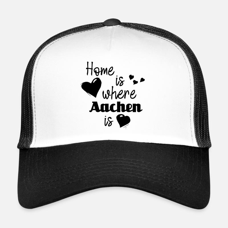 Zuhause in Aachen - Home is where Aachen is - Trucker Cap - Weiß/Schwarz