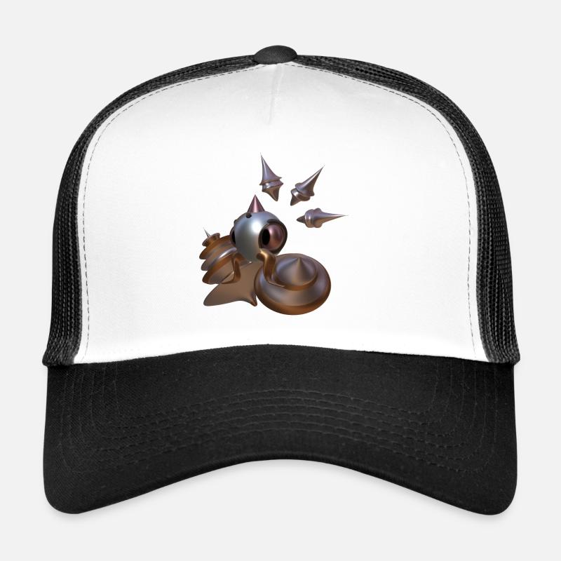 Alien Roboter - Trucker Cap - Weiß/Schwarz