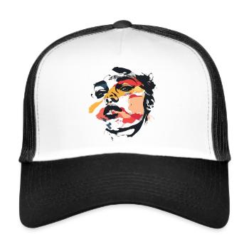 Artful Face Design - Modern Art - Trucker Cap - Weiß/Schwarz - Vorne
