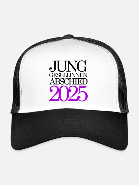 Enterrement de vie de jeune fille 2025 Enterrement de vie de jeune fille - Casquette trucker  - blanc/noir - Devant