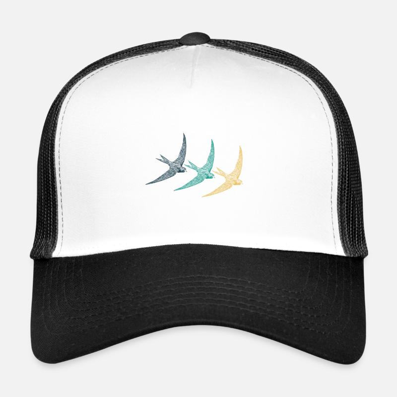 Vogel Heimische Vögel Singvogel Schwalbe Geschenk - Trucker Cap - Weiß/Schwarz