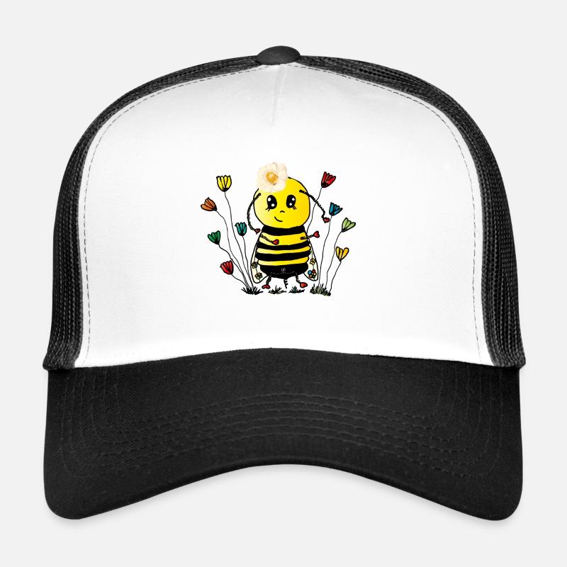 Singes abeille - Casquette trucker  - blanc/noir