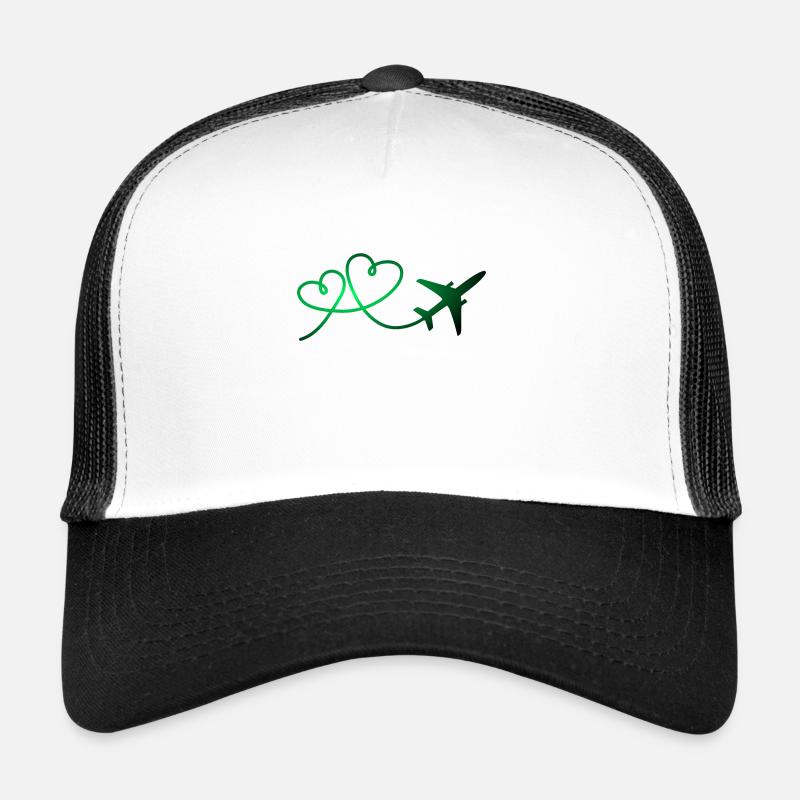 Flugzeug Flieger mit Herz Trucker Cap