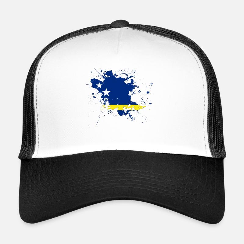 Curaçao Flagge als Farbklecks Trucker Cap