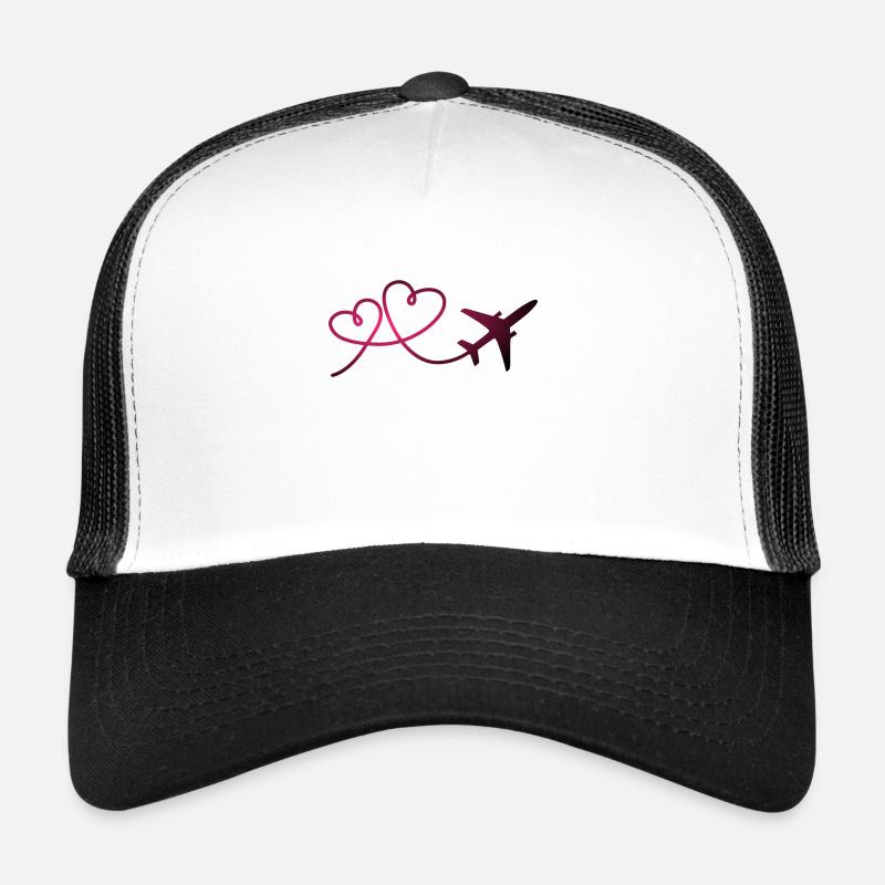 Flugzeug Flieger mit Herz Pilot Reisen Geschenk Trucker Cap