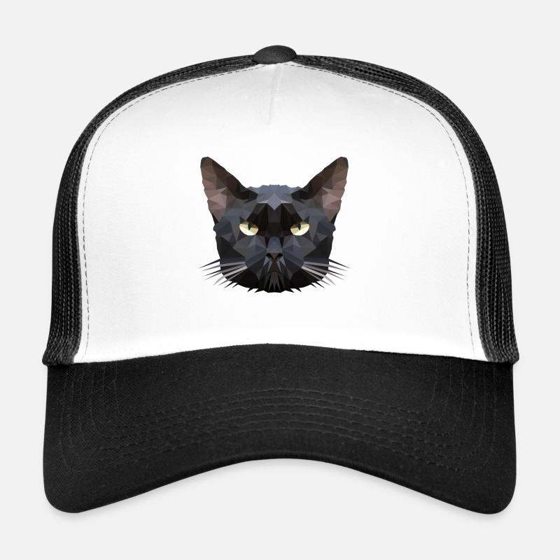 Chat tête de chat polygone Casquette trucker 