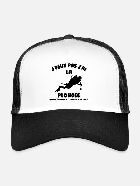 J’peux pas j’ai plongée - Casquette trucker  - blanc/noir - Devant