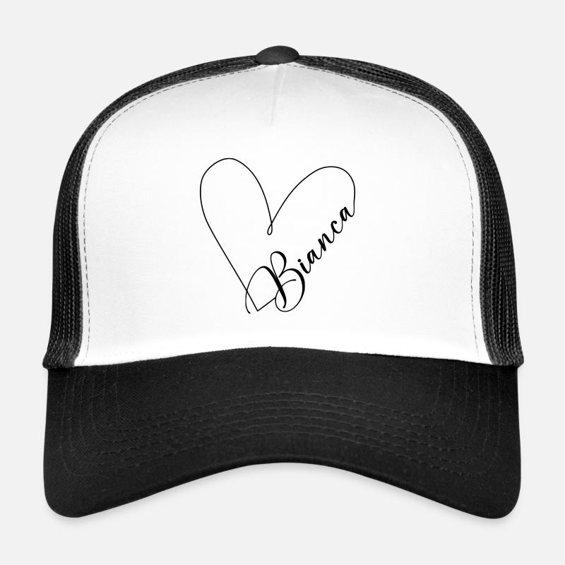 Bianca Name Heart Line Trucker Cap