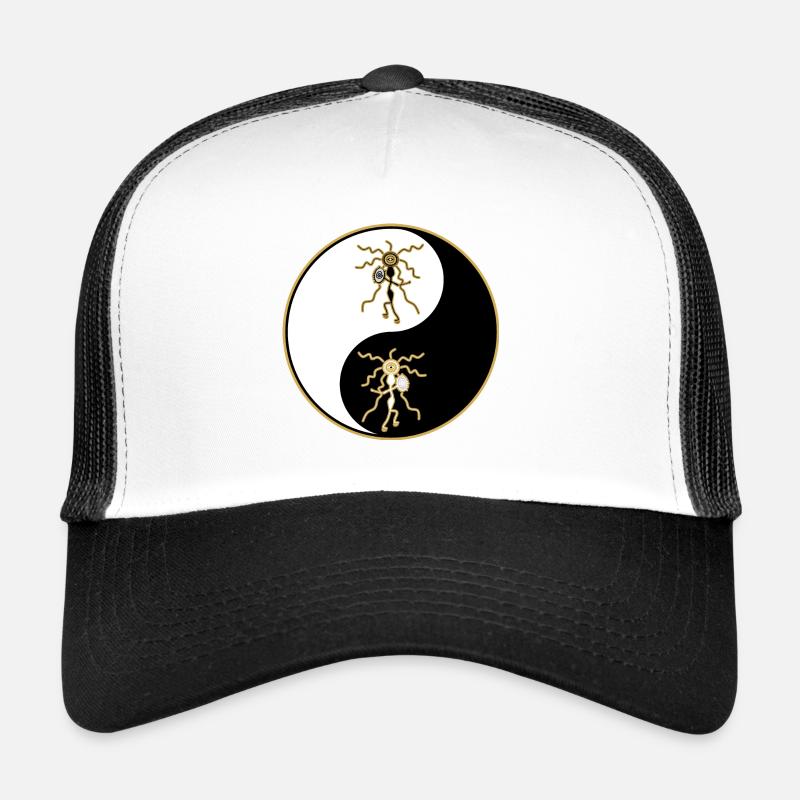 Shaman dancing in Yin Yang Trucker Cap