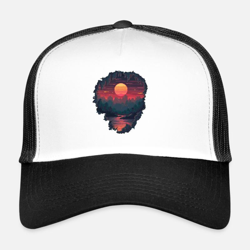 Trou dans un monde pixélisé Casquette trucker 