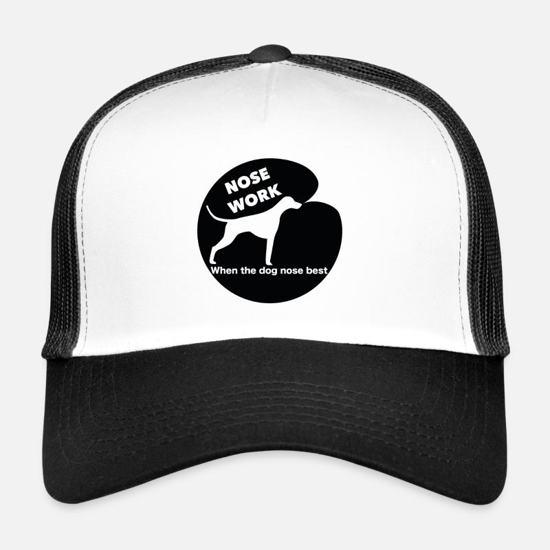 Nose Work Logo noir - Casquette trucker  - blanc/noir