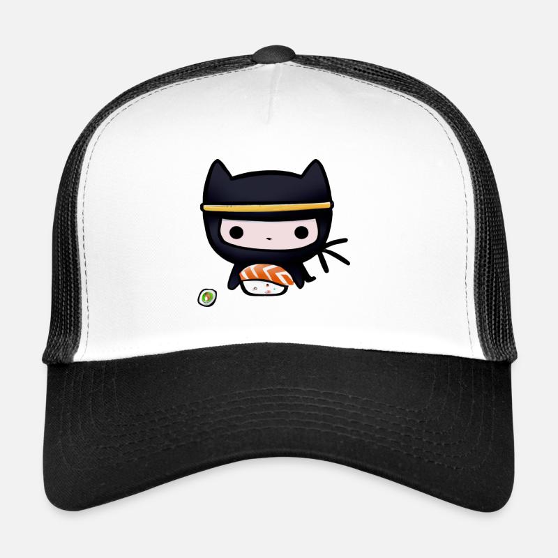 Ninja kawaii chat dessin fan de sushi mignon Casquette trucker 