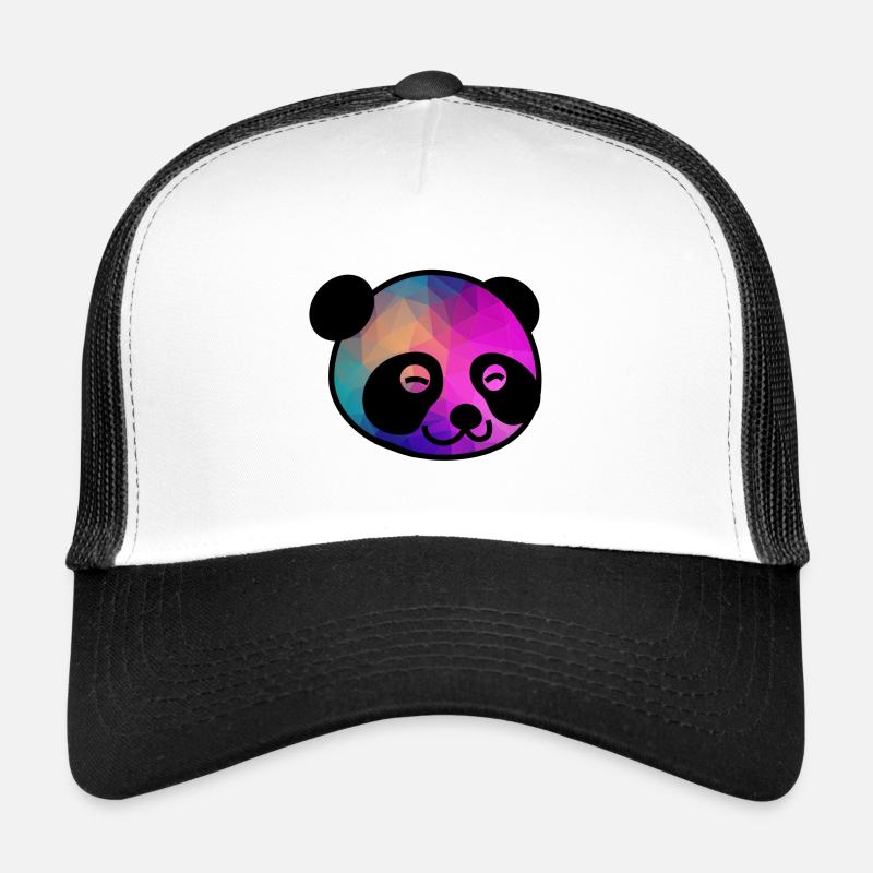 Tête de panda panda - Casquette trucker  - blanc/noir