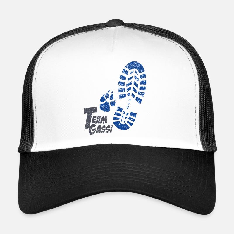 Fussabdruecke blau - Trucker Cap - Weiß/Schwarz