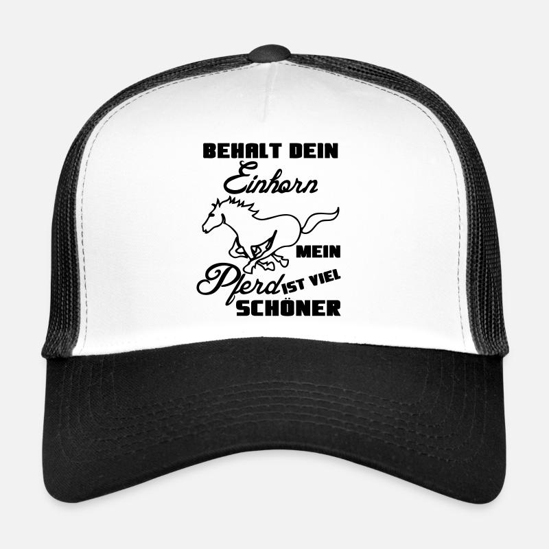 Pferd vs Einhorn Geschenk Tier lustig Spruch Trucker Cap