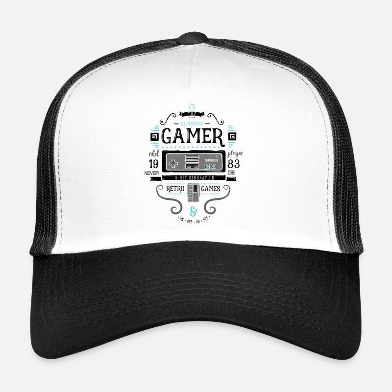 Gamer Rétro Vintage 1983 8bit Console Flipper Nerd Casquette trucker 