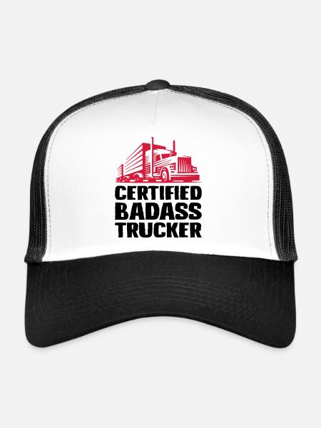 Certified badass trucker - Trucker Cap - white/black - Front