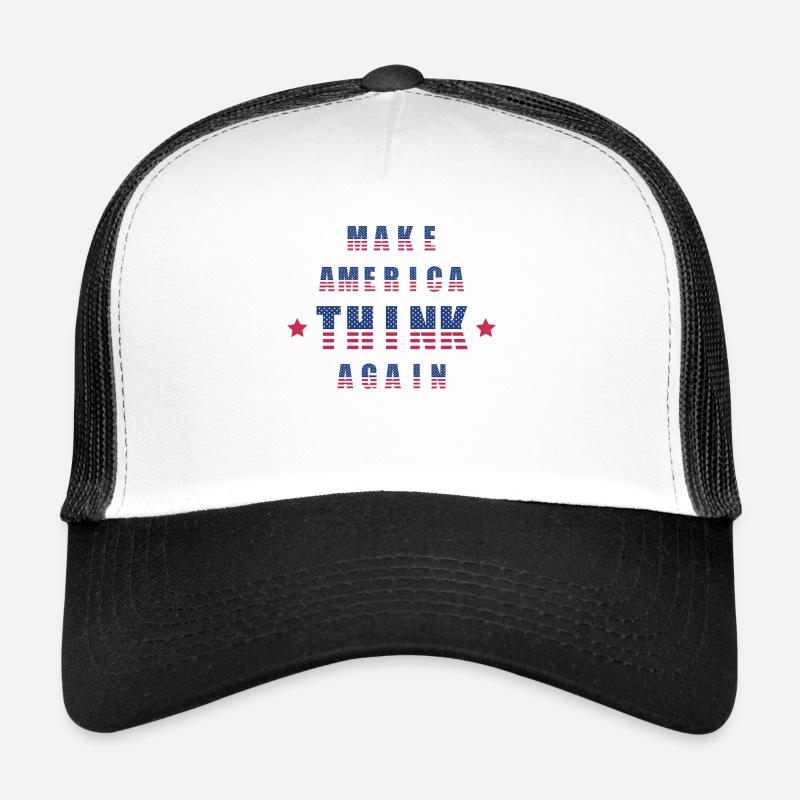 make america think again - Trucker Cap - Weiß/Schwarz