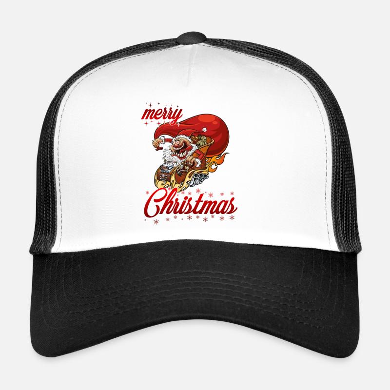 joyeux noël réglage père - Casquette trucker  - blanc/noir