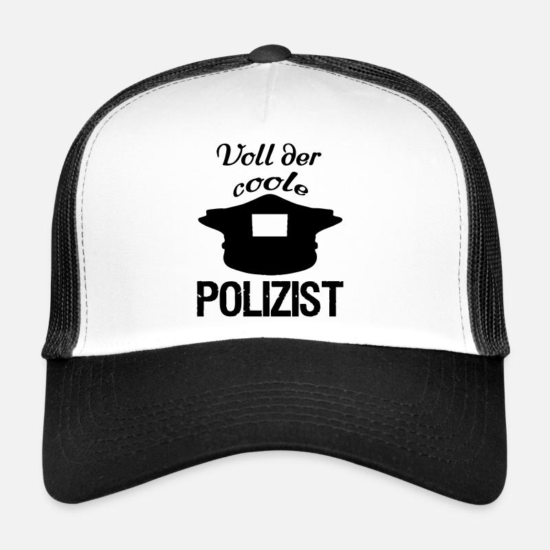 Voll der coole Polizist,Polizei,Berufe,Geschenk - Trucker Cap - Weiß/Schwarz
