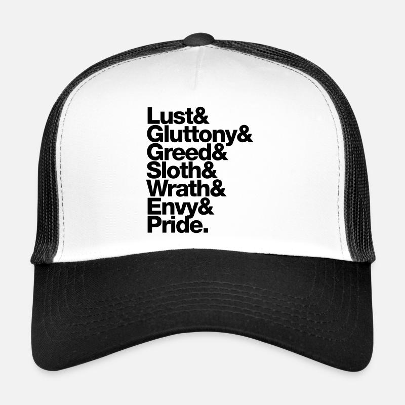 sieben 7 todsünden - seven deadly sins - englisch Casquette trucker 