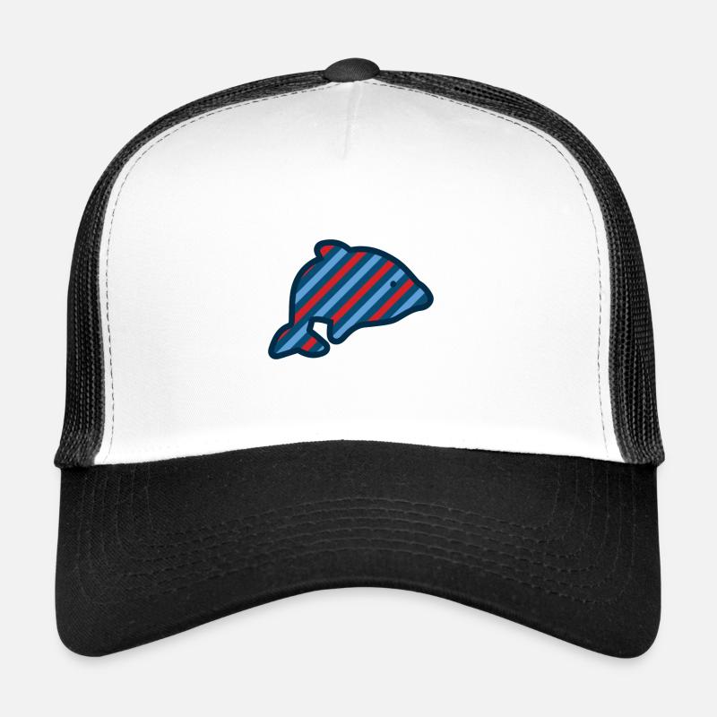 eau colorée arc-en-coryphène requin baleine - Casquette trucker  - blanc/noir