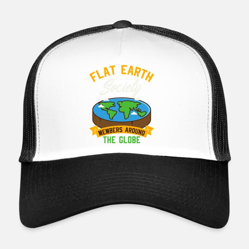 Flat earth society - members all over the globe - Trucker Cap - white/black