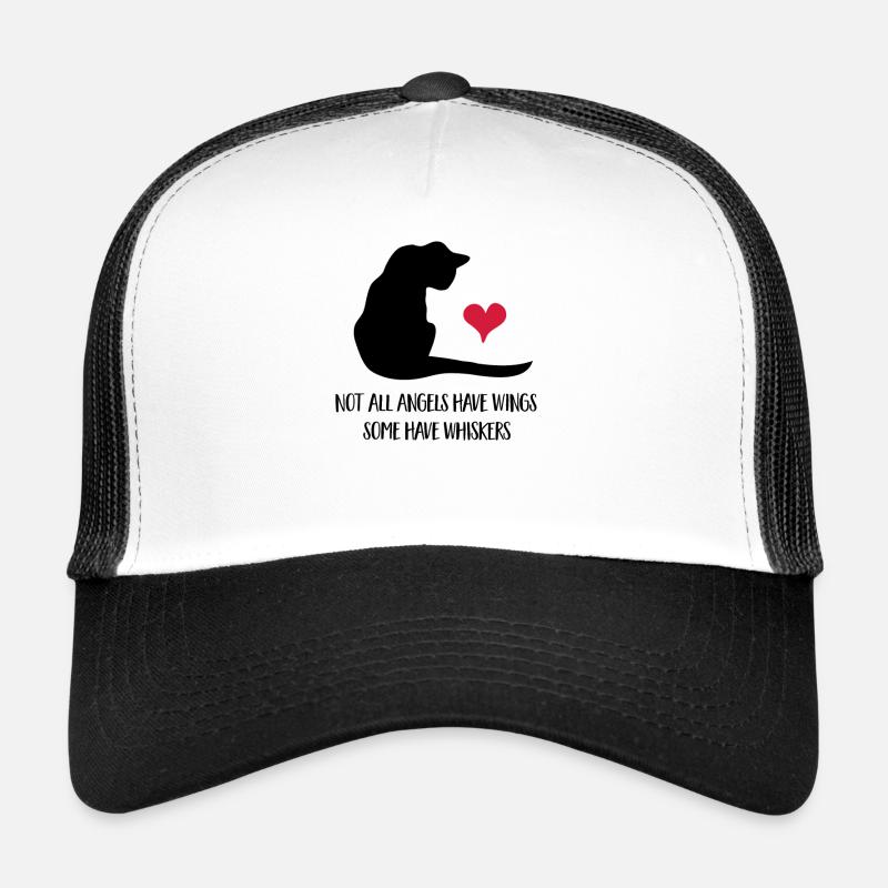 Katze - Trucker Cap - Weiß/Schwarz