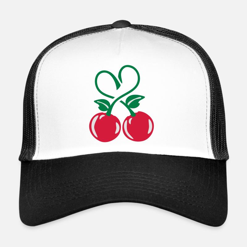 kirschen herz - Trucker Cap - Weiß/Schwarz