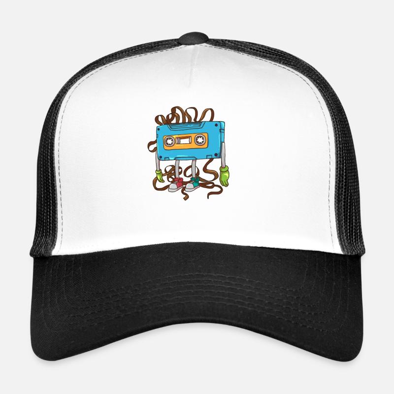 Bandsalat Kassette der 80er - Trucker Cap - Weiß/Schwarz