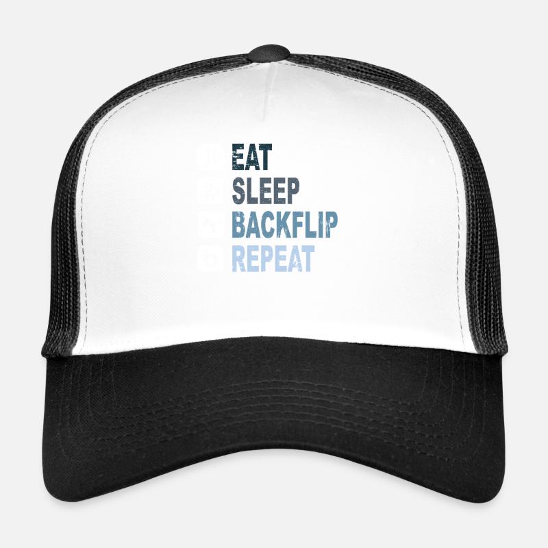 Eat Sleep Backflip Repeat Trucker Cap