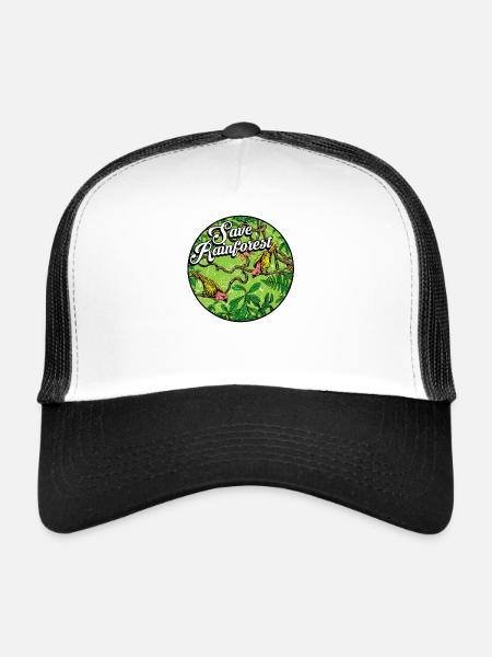 Rainforest tropics environmental protection birds jungle - Trucker Cap - white/black - Front