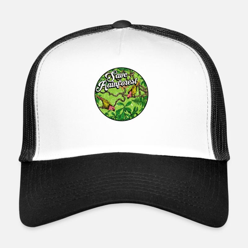 Regenwald Tropen Umweltschutz Vögel Dschungel - Trucker Cap - Weiß/Schwarz