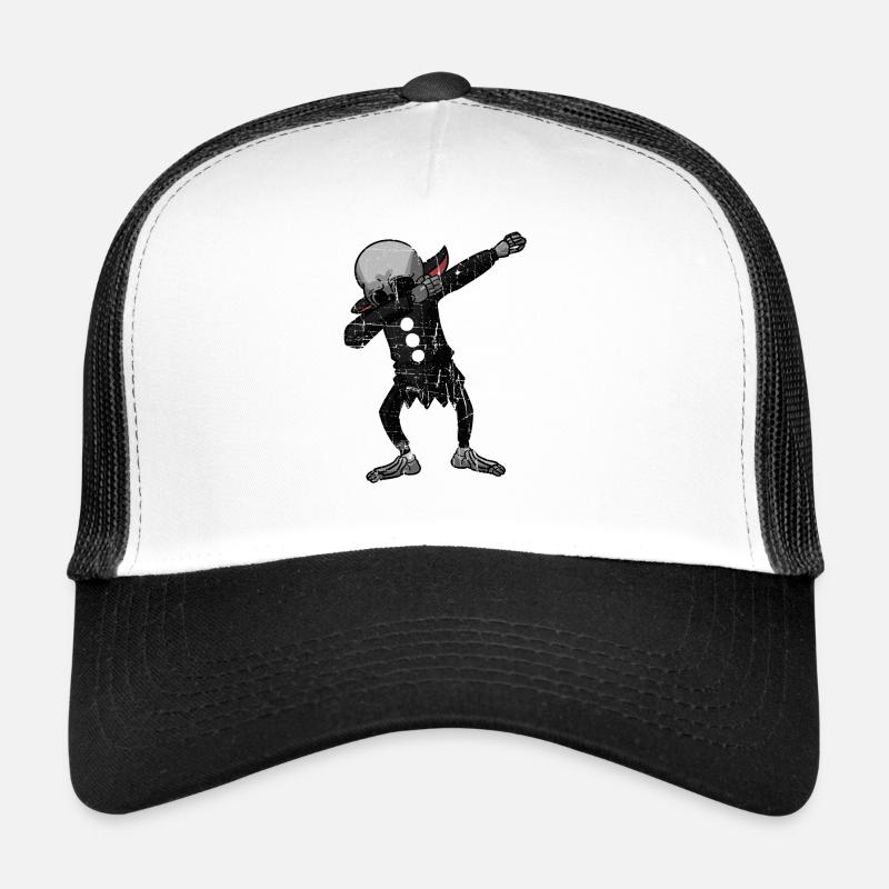 Squelette - Casquette trucker  - blanc/noir