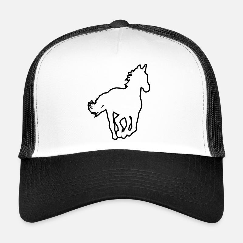 Pferd - Trucker Cap - Weiß/Schwarz