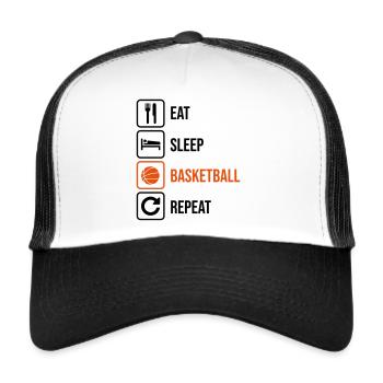 Basketballer - Trucker Cap - Weiß/Schwarz - Vorne