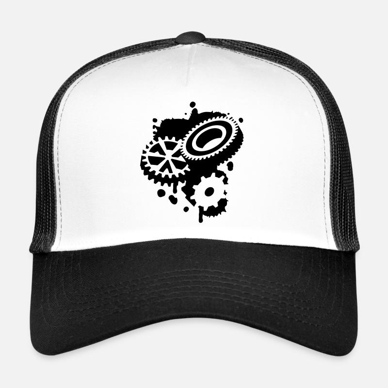 Three gear wheels as a graffiti Trucker Cap