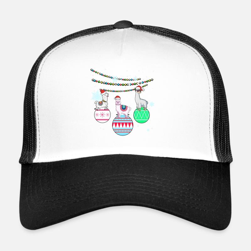 Llama Alpaca Vikunja Christmas Gift - Trucker Cap - white/black